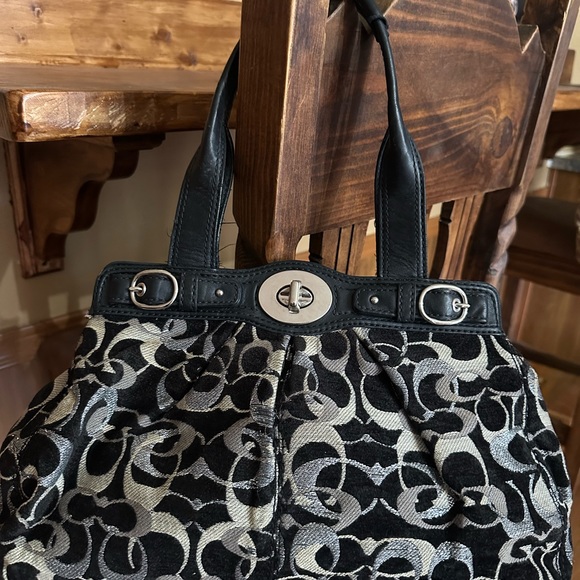 Coach Black and Silver Print Purse - Picture 8 of 12